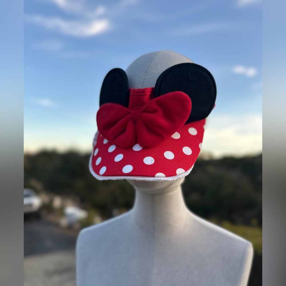 Disney Minnie Mouse Ears Hat Cap Bow Youth Poka-Dot Adjustable